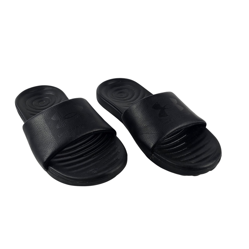 Under Armour Ansa Fixed Slide Sandals Men 9 Black Athletic Sport Shower Shoes